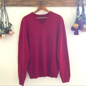 Gap Red V Neck Sweater Medium